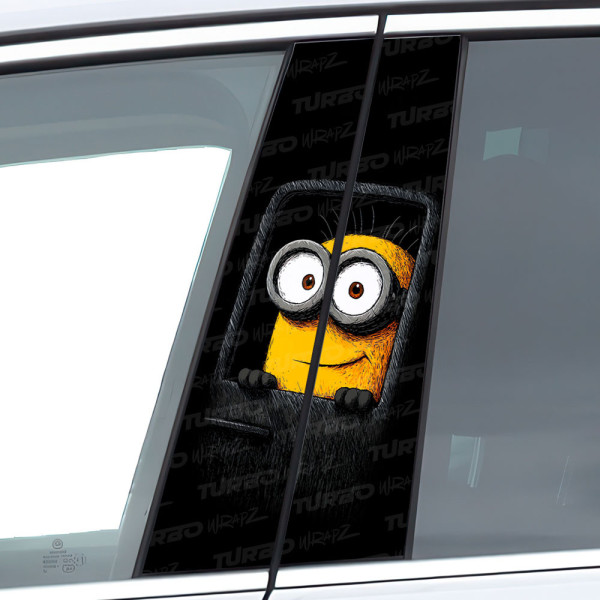 Sticker for car pillar Minion Podróżnik  | TurboWrapz.com