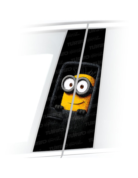 Sticker for car pillar Minion Podróżnik  | TurboWrapz.com