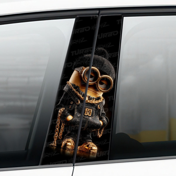 Sticker for car pillar Złoty Minion | TurboWrapz.com