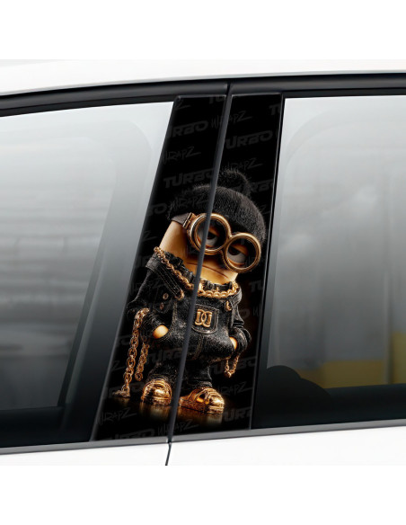 Naklejka na słupek samochodowy Złoty Minion | TurboWrapz.com