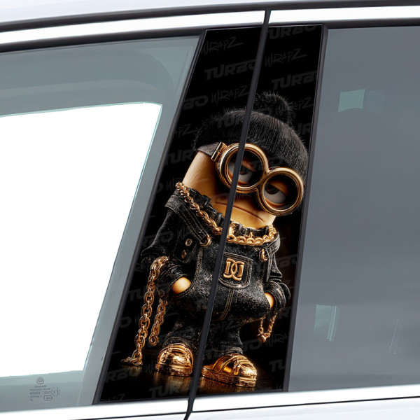 Sticker for car pillar Złoty Minion | TurboWrapz.com