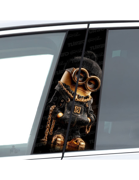 Sticker for car pillar Złoty Minion | TurboWrapz.com