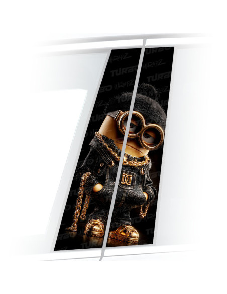 Naklejka na słupek samochodowy Złoty Minion | TurboWrapz.com