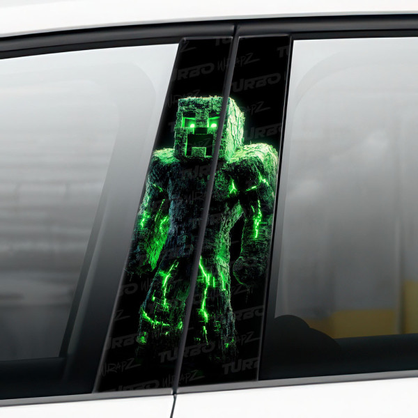 Sticker for car pillar Minecraft 1 | TurboWrapz.com