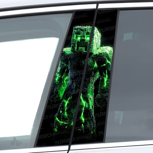 Sticker for car pillar Minecraft 1 | TurboWrapz.com