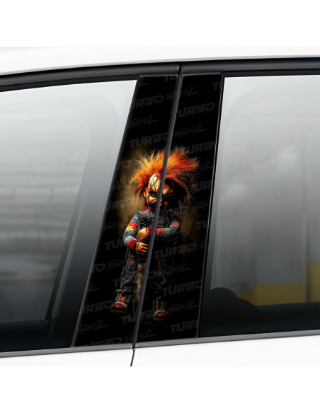 Naklejka na słupek samochodowy Laleczka Chucky | TurboWrapz.com