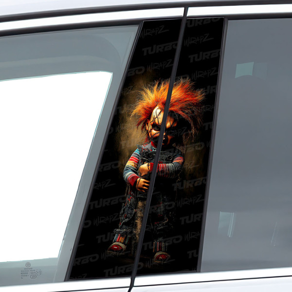 Naklejka na słupek samochodowy Laleczka Chucky | TurboWrapz.com