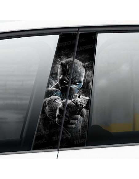 Naklejka na słupek samochodowy Czarna Pantera | TurboWrapz.com