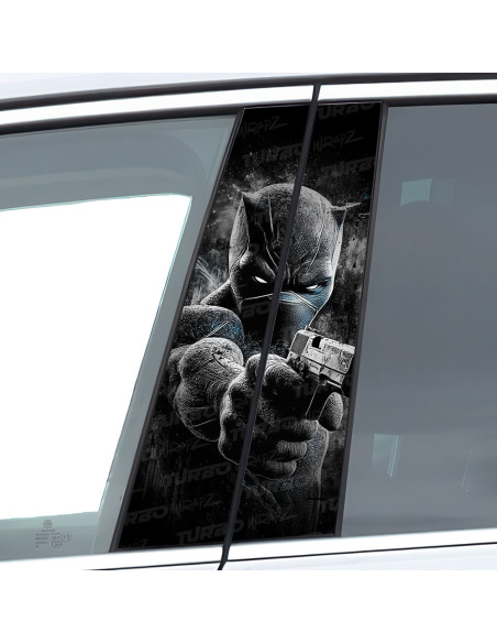 Naklejka na słupek samochodowy Czarna Pantera | TurboWrapz.com