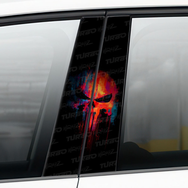 Naklejka na słupek samochodowy Czaszka Punisher | TurboWrapz.com