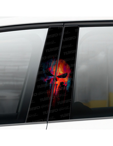Sticker for car pillar Czaszka Punisher | TurboWrapz.com