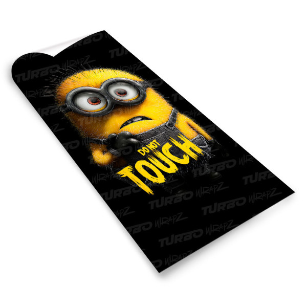 Sticker for car pillar Minion Don't Touch | TurboWrapz.com