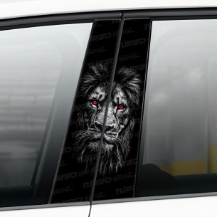 Sticker for car pillar Lew z czerwonymi oczami | TurboWrapz.com 2