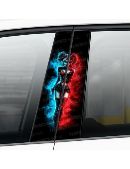 Sticker for car pillar Harley Quinn | TurboWrapz.com