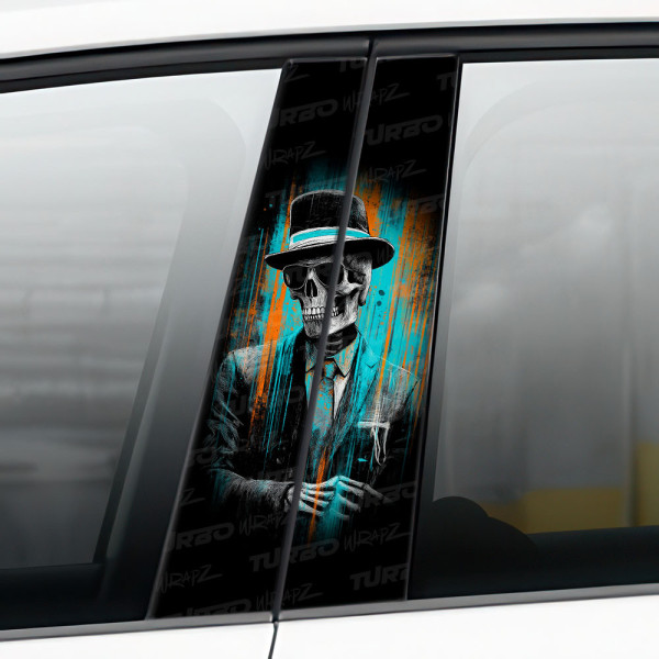 Sticker for car pillar Śmierć w garniturze | TurboWrapz.com