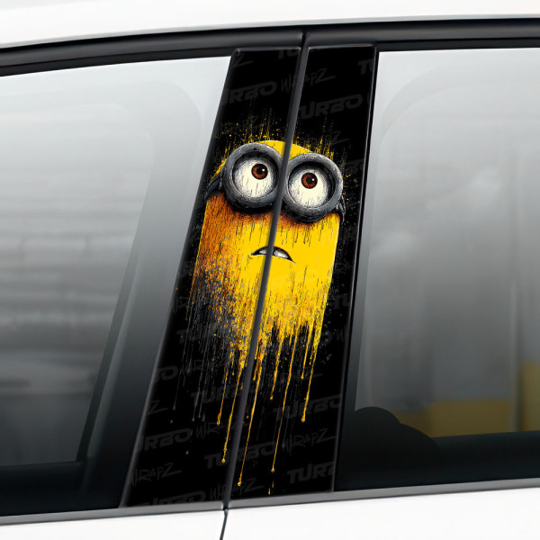 Sticker for car pillar Minion Splash | TurboWrapz.com