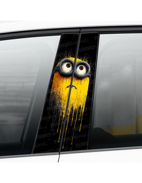 Sticker for car pillar Minion Splash | TurboWrapz.com