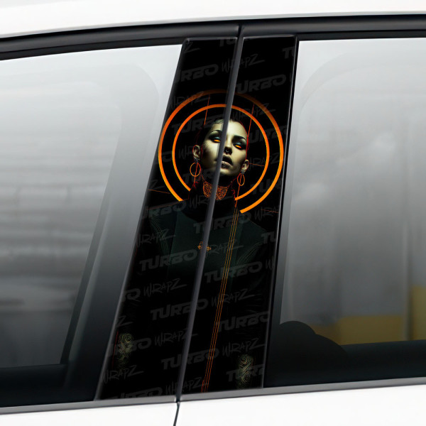 Naklejka na słupek samochodowy Dziewczyna cyberpunk | TurboWrapz.com