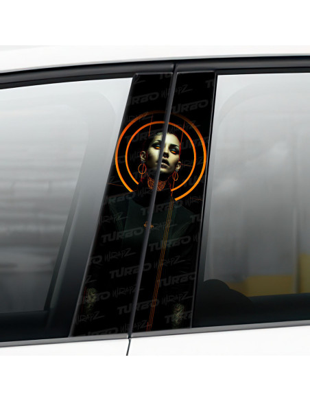 Naklejka na słupek samochodowy Dziewczyna cyberpunk | TurboWrapz.com