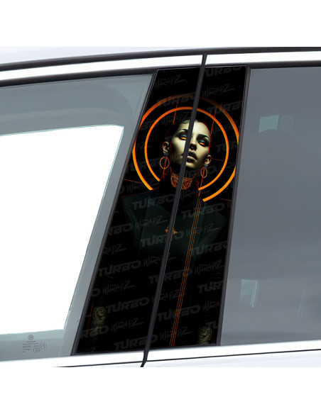 Naklejka na słupek samochodowy Dziewczyna cyberpunk | TurboWrapz.com