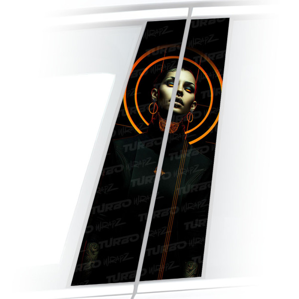 Naklejka na słupek samochodowy Dziewczyna cyberpunk | TurboWrapz.com