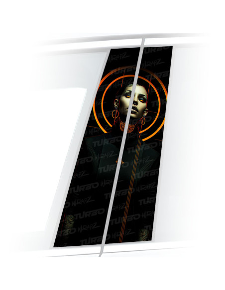 Naklejka na słupek samochodowy Dziewczyna cyberpunk | TurboWrapz.com