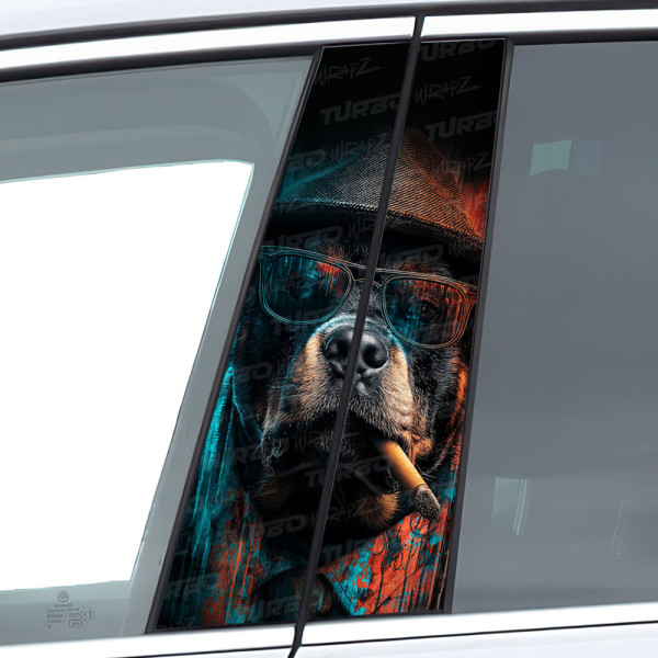 Naklejka na słupek samochodowy Pitbull Gangster | TurboWrapz.com