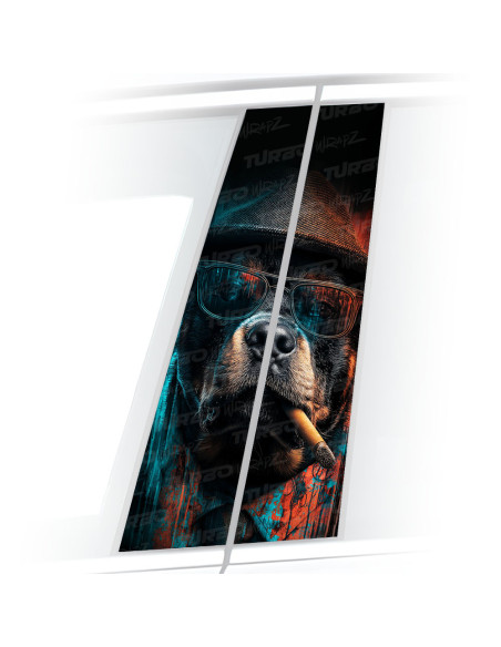 Naklejka na słupek samochodowy Pitbull Gangster | TurboWrapz.com