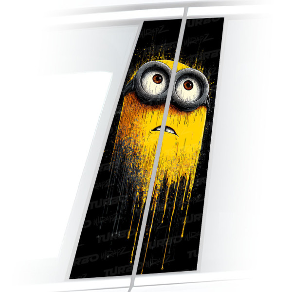 Sticker for car pillar Minion Splash | TurboWrapz.com