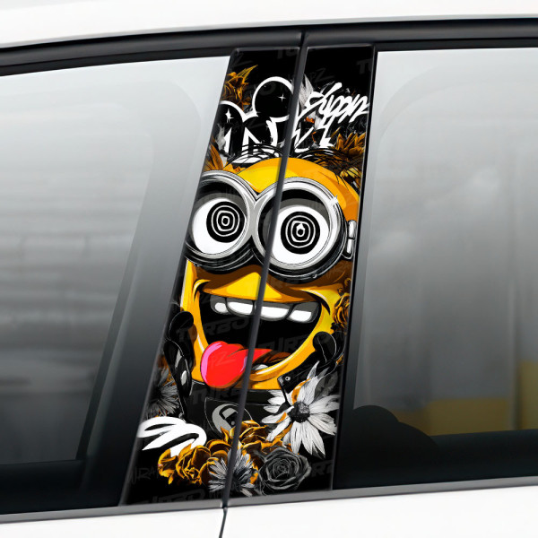 Naklejka na słupek samochodowy Minion Hypno Art | TurboWrapz.com