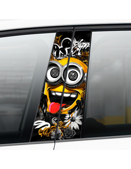 Sticker for car pillar Minion Hypno Art | TurboWrapz.com