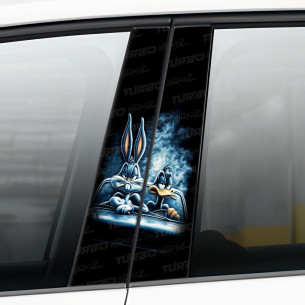 Sticker for car pillar Bugs i Daffy | TurboWrapz.com 2