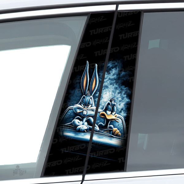 Sticker for car pillar Bugs i Daffy | TurboWrapz.com