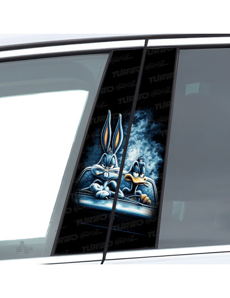 Sticker for car pillar Bugs i Daffy | TurboWrapz.com
