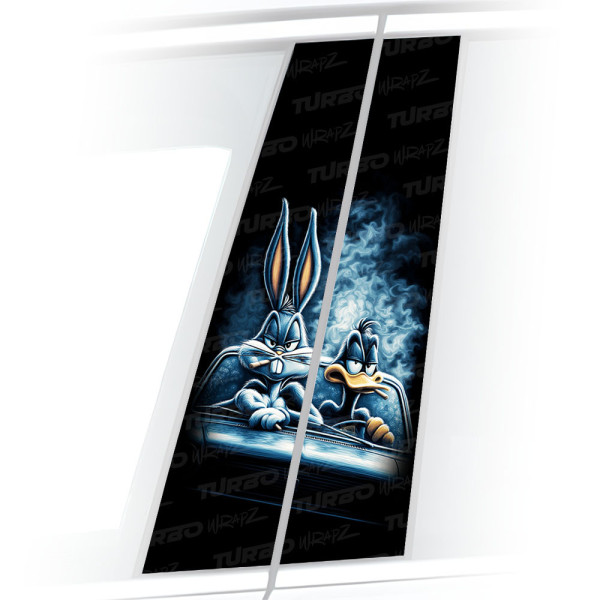 Naklejka na słupek samochodowy Bugs i Daffy | TurboWrapz.com