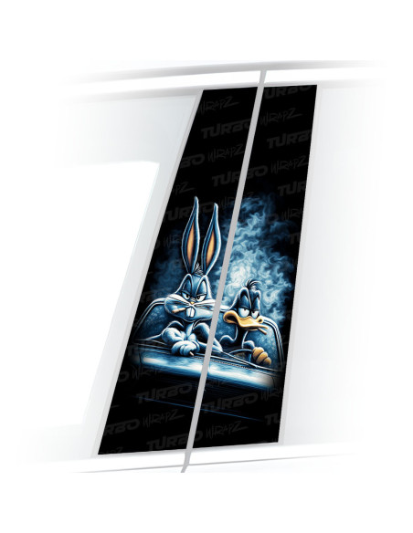 Sticker for car pillar Bugs i Daffy | TurboWrapz.com