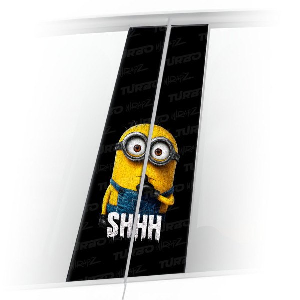Naklejka na słupek samochodowy Minion Shhh | TurboWrapz.com