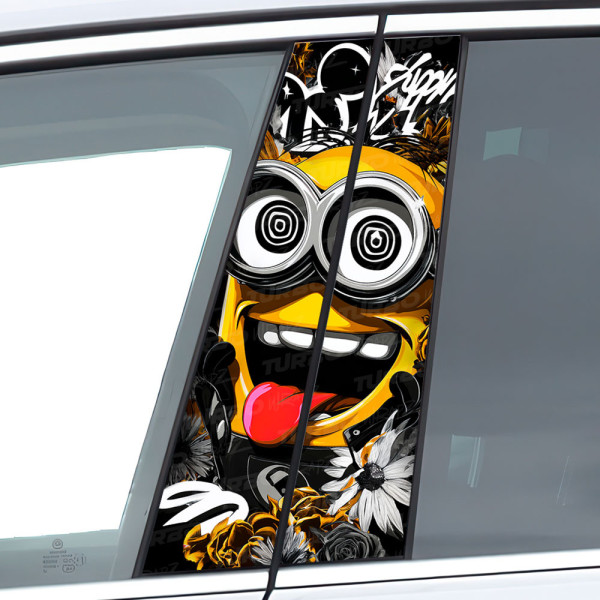 Naklejka na słupek samochodowy Minion Hypno Art | TurboWrapz.com