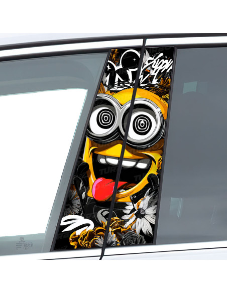 Sticker for car pillar Minion Hypno Art | TurboWrapz.com
