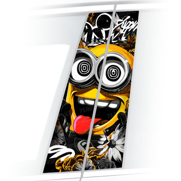Sticker for car pillar Minion Hypno Art | TurboWrapz.com