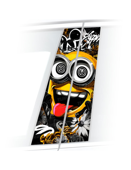 Naklejka na słupek samochodowy Minion Hypno Art | TurboWrapz.com