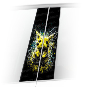 Sticker for car pillar Pikachu błyskawice | TurboWrapz.com