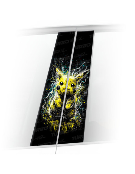 Sticker for car pillar Pikachu błyskawice | TurboWrapz.com