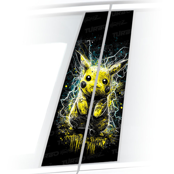 Sticker for car pillar Pikachu błyskawice | TurboWrapz.com