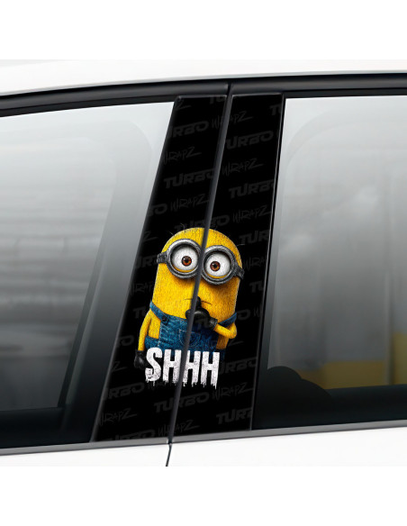 Naklejka na słupek samochodowy Minion Shhh | TurboWrapz.com