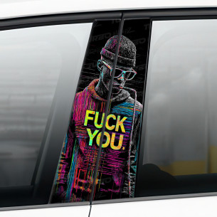 Sticker for car pillar FCK U | TurboWrapz.com 2