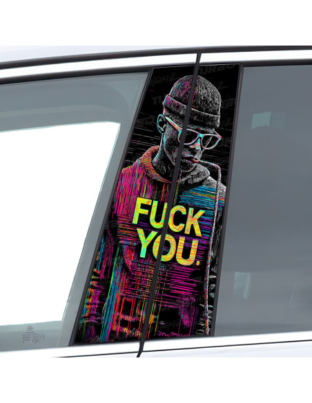 Sticker for car pillar FCK U | TurboWrapz.com
