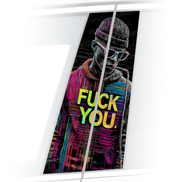 Sticker for car pillar FCK U | TurboWrapz.com