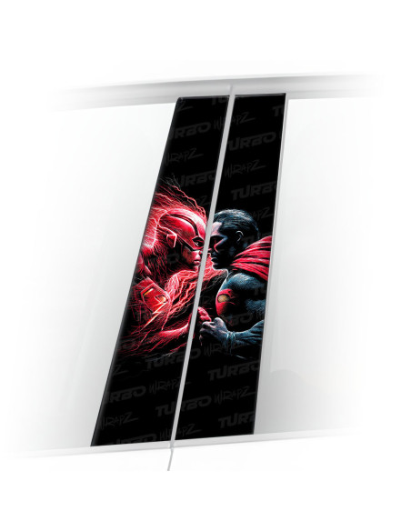 Naklejka na słupek samochodowy Flash vs Superman | TurboWrapz.com