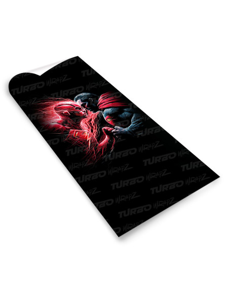 Sticker for car pillar Flash vs Superman | TurboWrapz.com